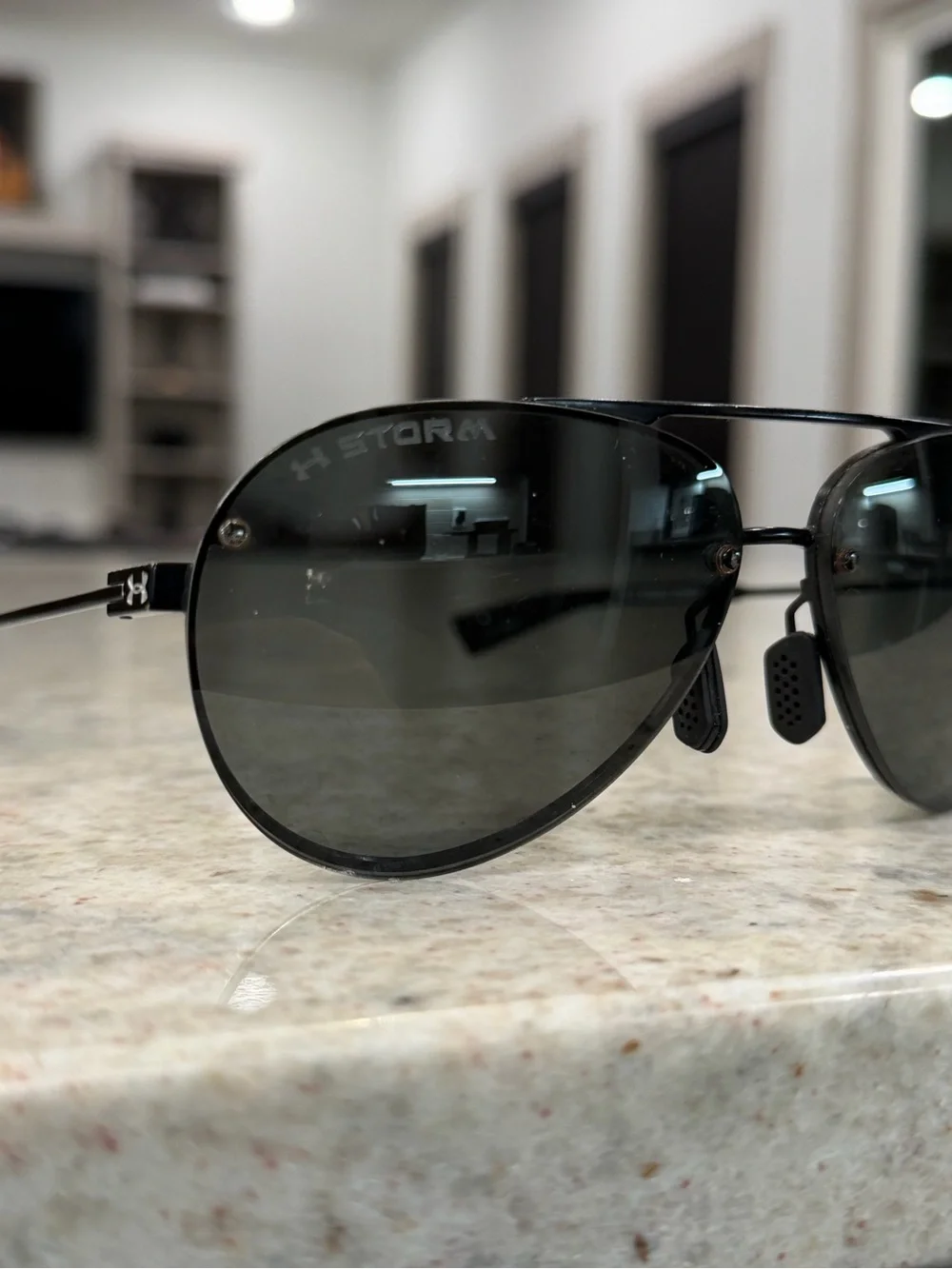Under Armour Double Down Black Aviator Sport Sunglasses